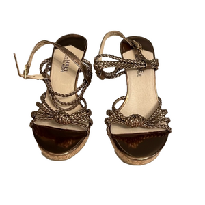 Michael Kors - Women’s Size 7 Bronze Espadrilles Braided Strap 4” Wedge